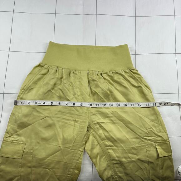 Cinq a Sept Pants Womens Small Green Giles Cupro Jogger Cargo Crop Pull On Tea - Picture 8 of 14
